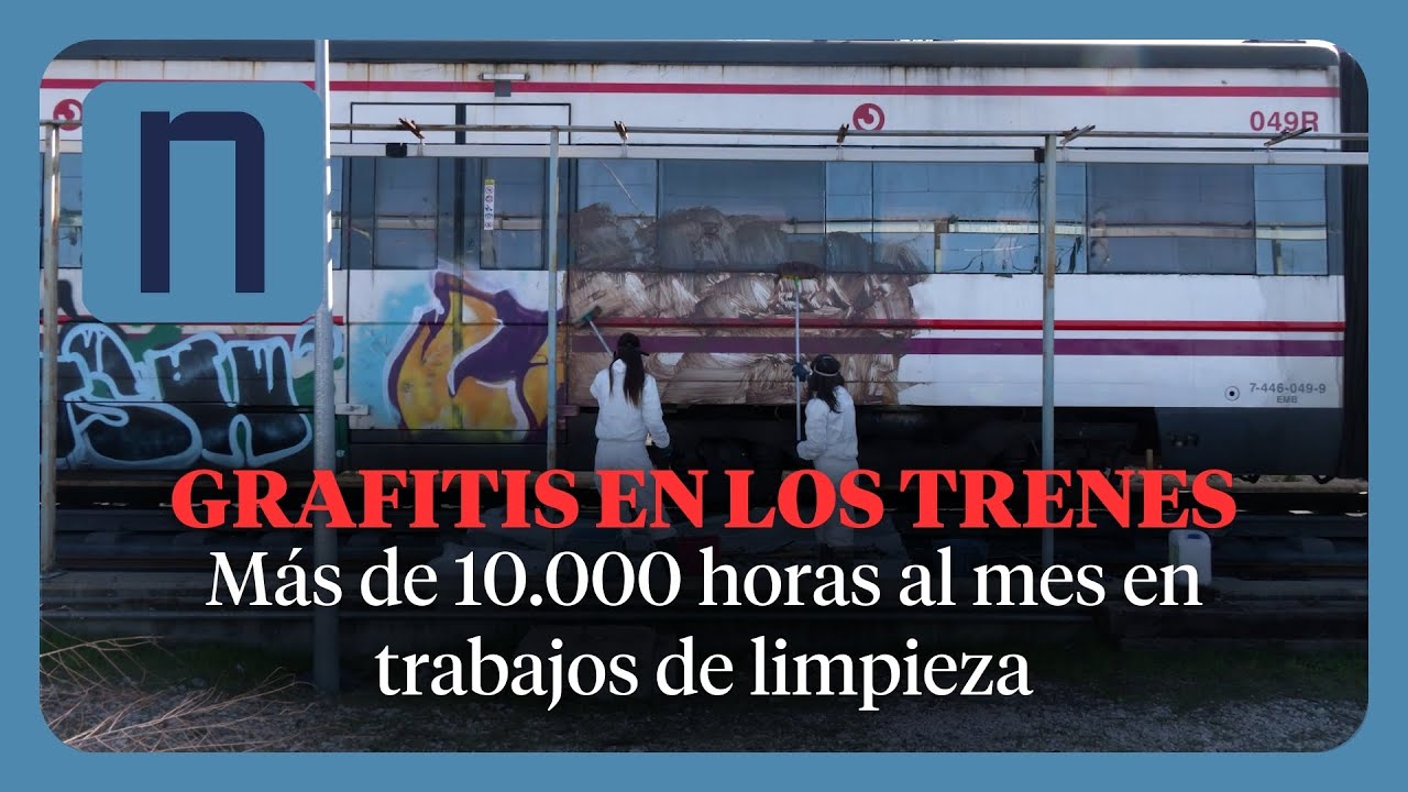 Los empleados de RENFE trabajan más de 100.000 horas para limpiar los grafitis de los trenes