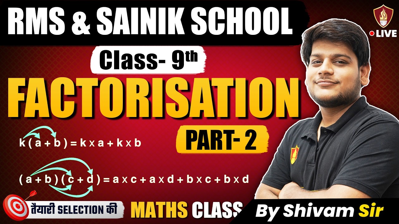 Factorization Class 9 Maths | Questions Revision | Sainik School Math Class 9 | Military School