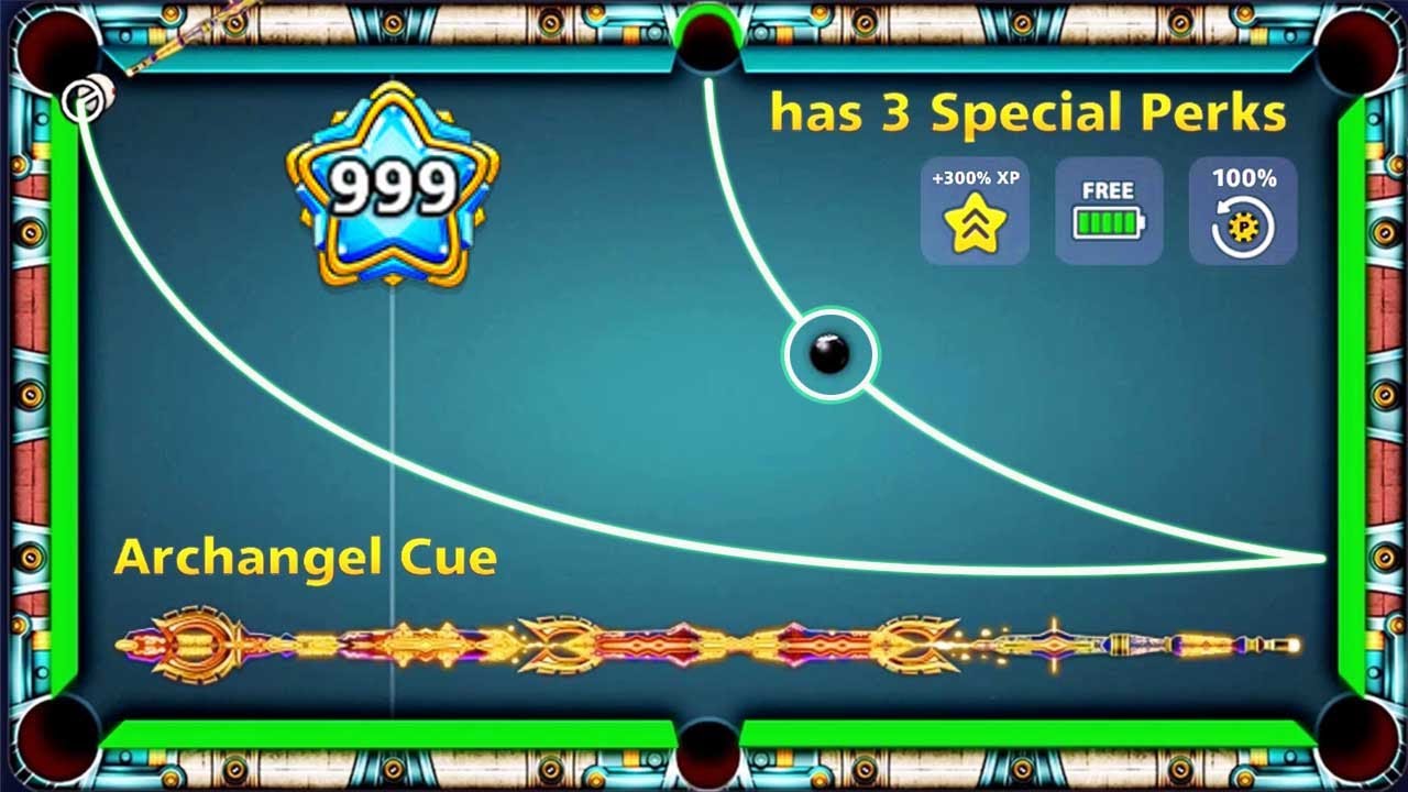 8 ball pool Archangel Cue Has 3 Special Perks 🙀 73B Coins 20 of 20 Leg Cue Max