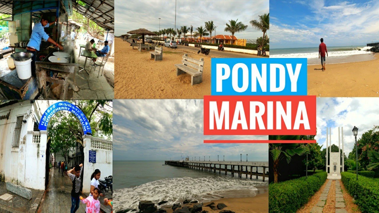 Pondy Marina Beach| Places to visit in Pondicherry |French War Memorial | Duplex Park| Old Port Area