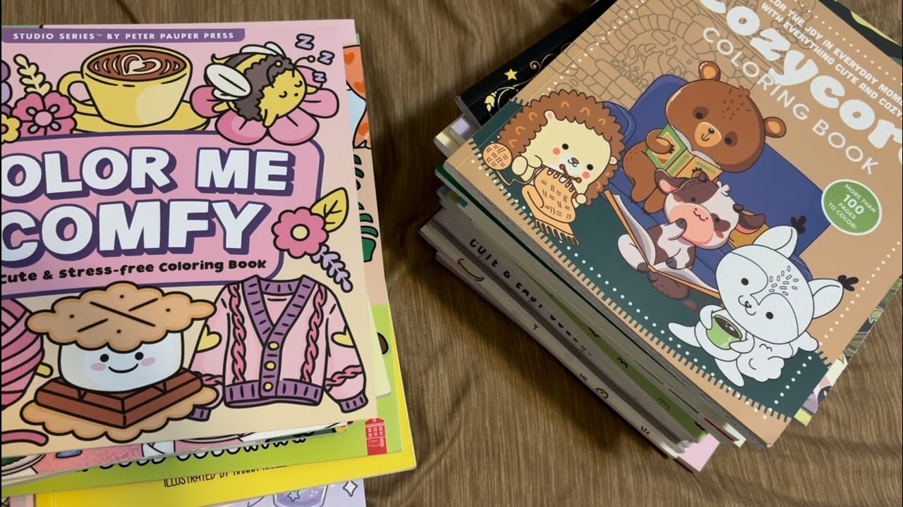 Cute Cozy Bold and Easy adult Coloring Book Collection 