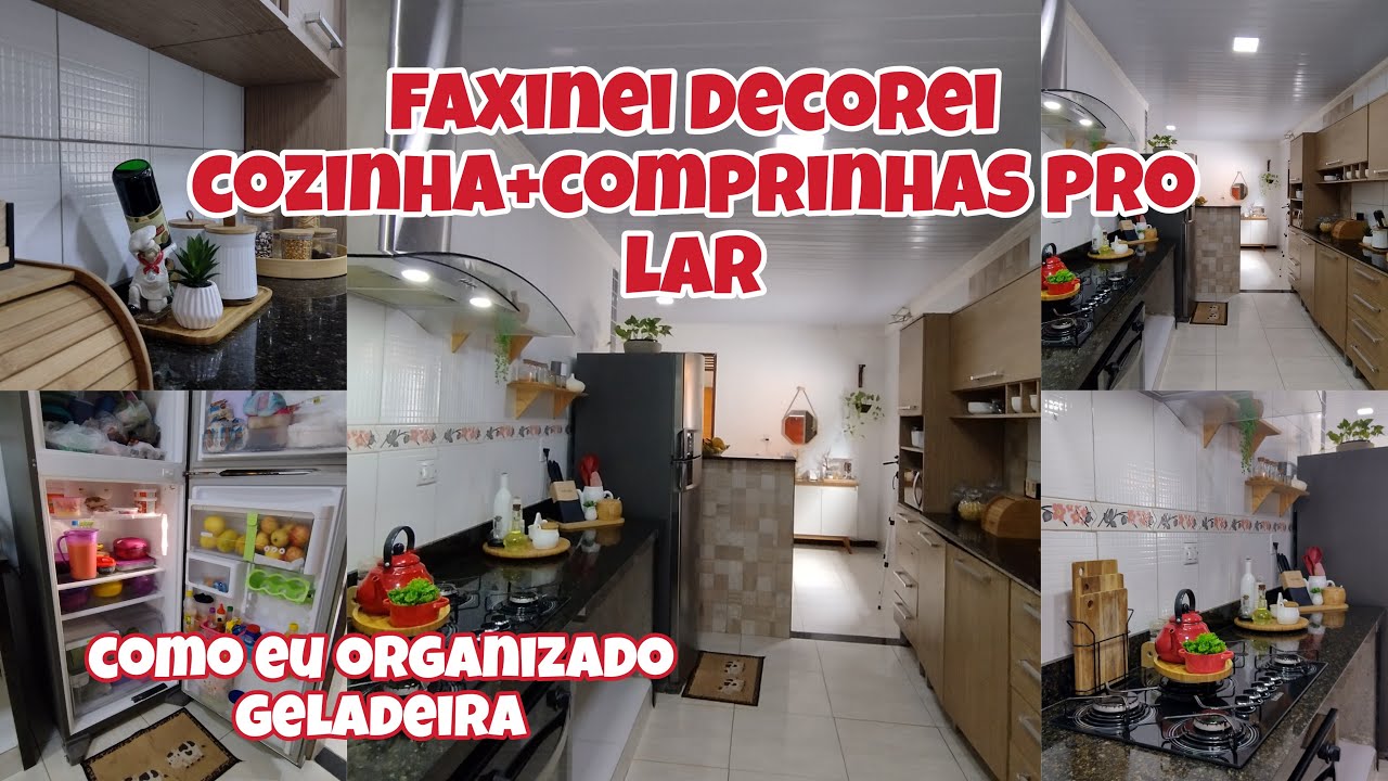 #faxina faxinei decorei cozinha+comprinhas pro lar❤️faxina na cozinha|como organizar geladeira#casa