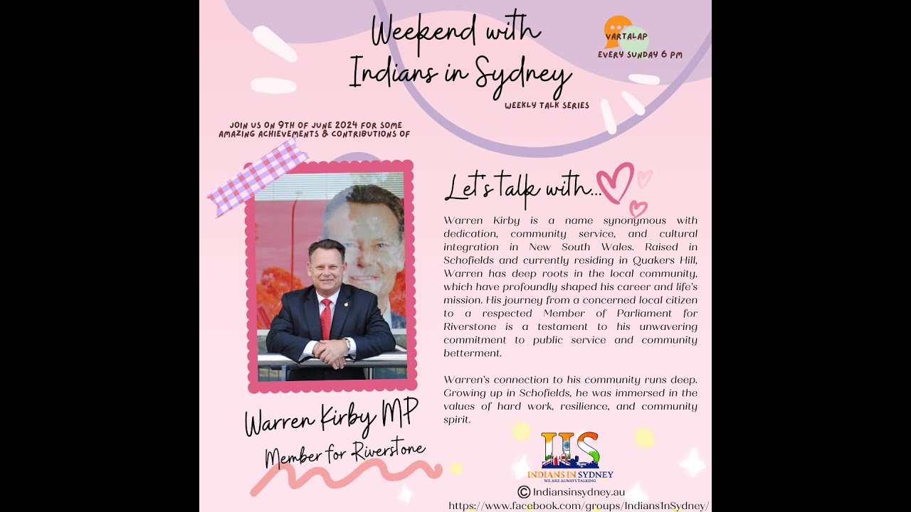 Warren Kirby - Weekend with Indians in sydney