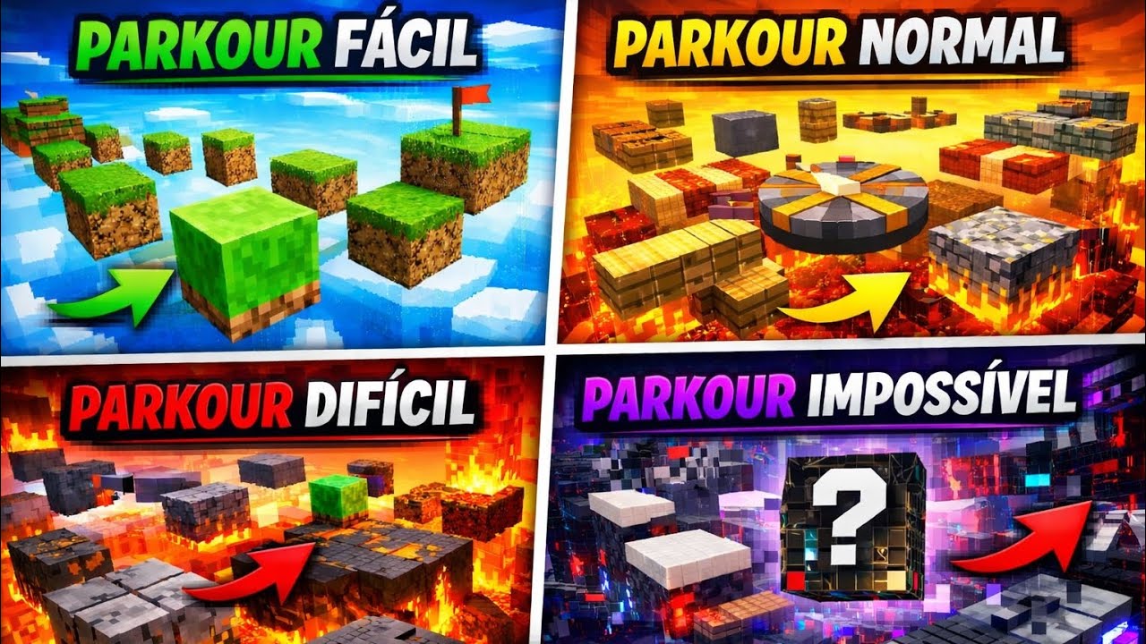 Testei TODOS os níveis de Parkour no Minecraft!