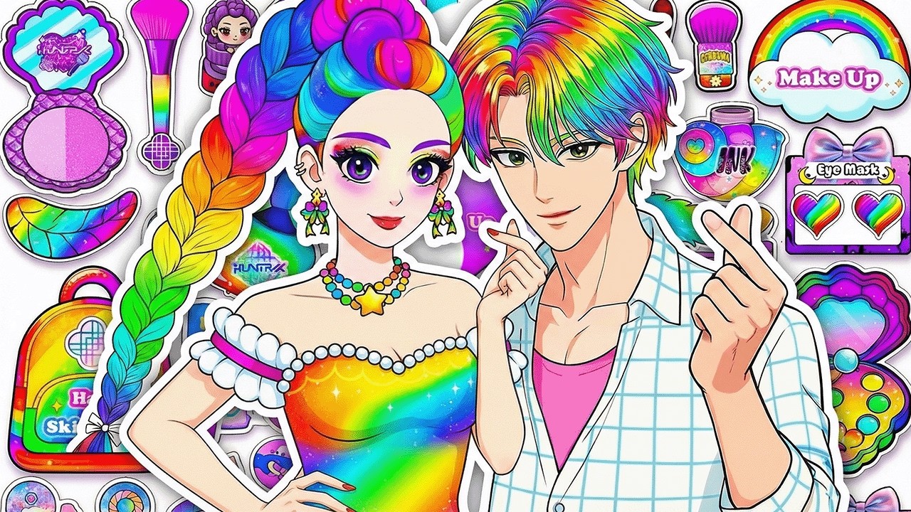💖Paper DIY💖KPOP DEMON HUNTERS Rumi x Jinu Couple hair colorful + Skincare + Makeup Blind Bag Pt.9