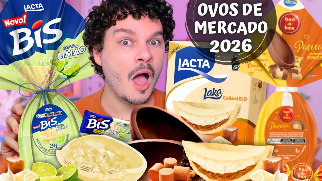 PROVAMOS LANÇAMENTOS DE OVOS DE PÁSCOA 2026 / BIS LIMÃO, PAÇOCA, CARAMELO LAKA  - Vale a pena?