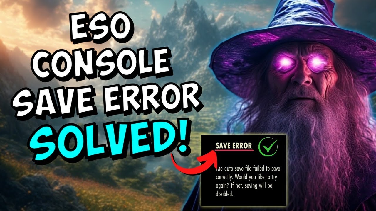 ☑️ESO Console Save Error Code FIXED! (Works for PS5/Xbox)