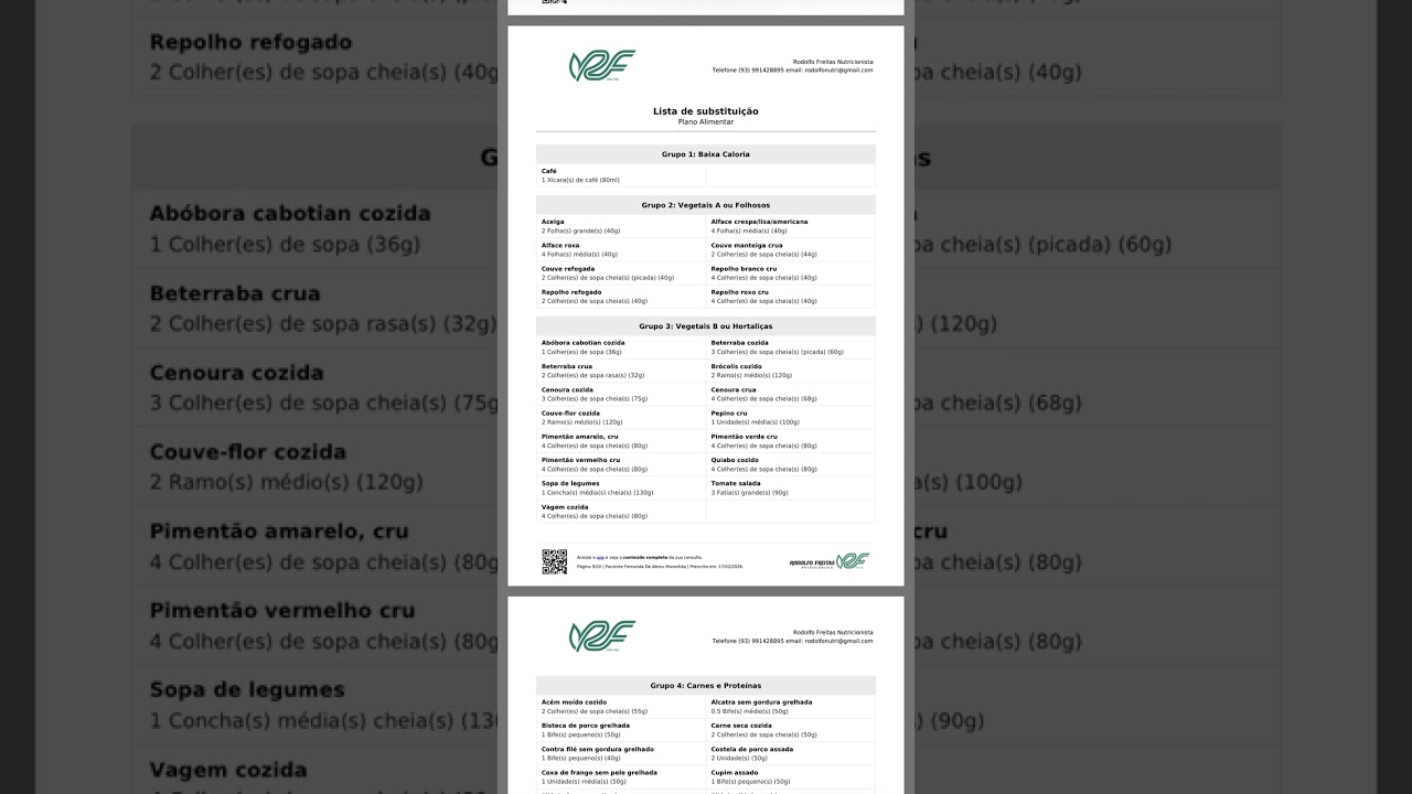 Plano Alimentar em PDF. 2.0