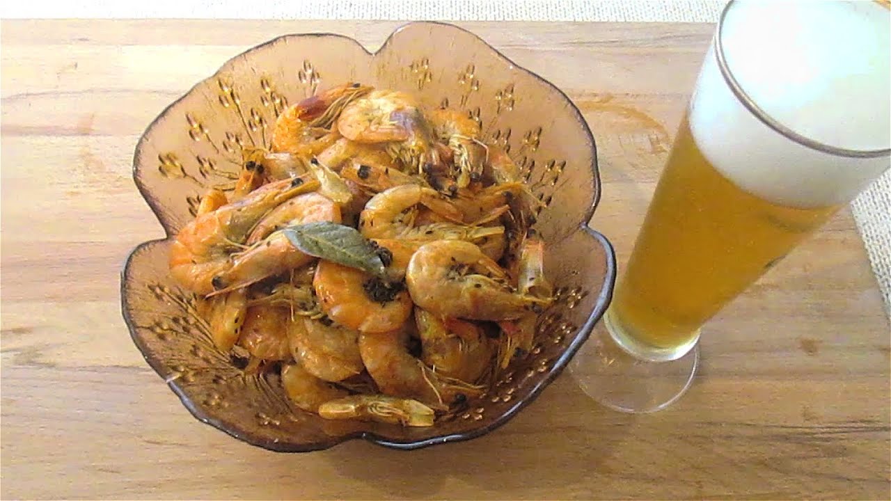 Варёные креветки к пиву