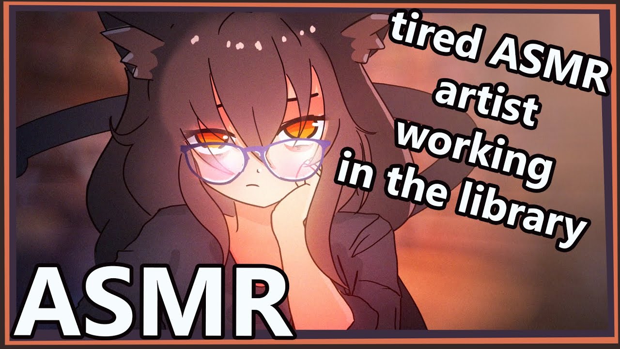Tired ASMR artist writes scripts in the library | ASMR | [writing] [humming] [page turn] [typing]