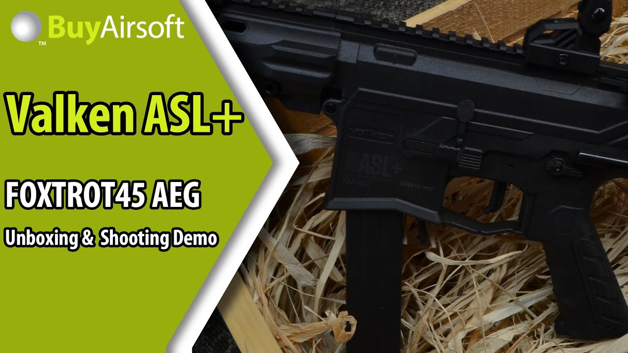 BuyAirsoft: Valken ASL+ Foxtrot45 Unboxing, Review, and Shooting Demo