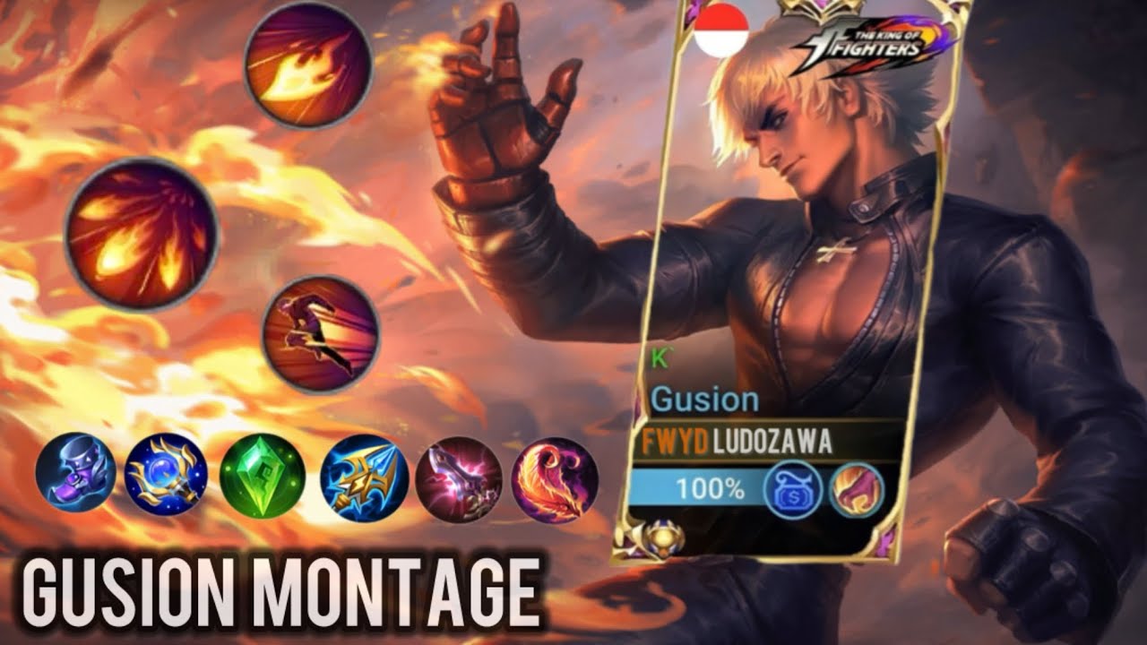 GUSION KOF FULL GAMEPLAY ONLY MONTAGE || MLBB !!!