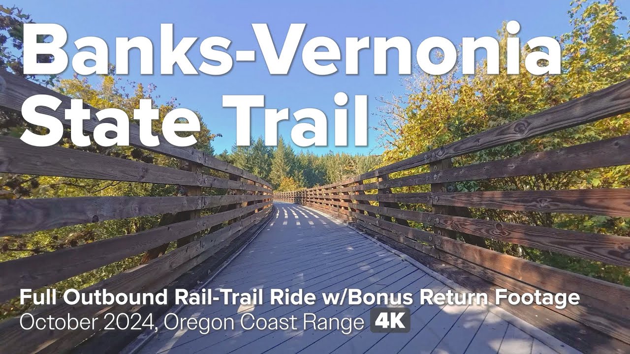 Banks-Vernonia State Trail in Oregon - Scenic Fall Full Bike Ride [in 4K]