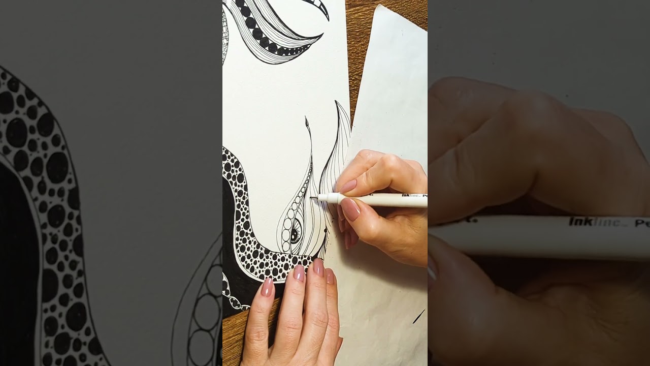 Mindfulness Drawing. Abstract Zendoodle Patterns. Zentangle abstract floral drawing #zentangle #asmr