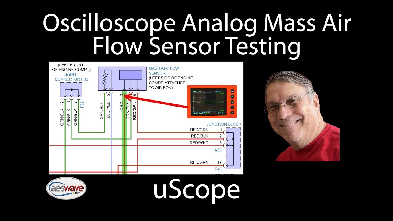 Oscilloscope (uScope) Analog Mass Air Flow (MAF) Sensor Testing
