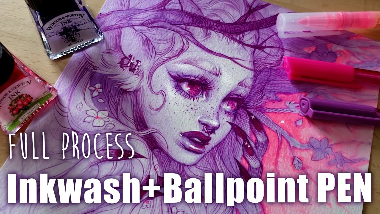 ✧ Inking with BALLPOINT PEN ✧ Full process walkthrough