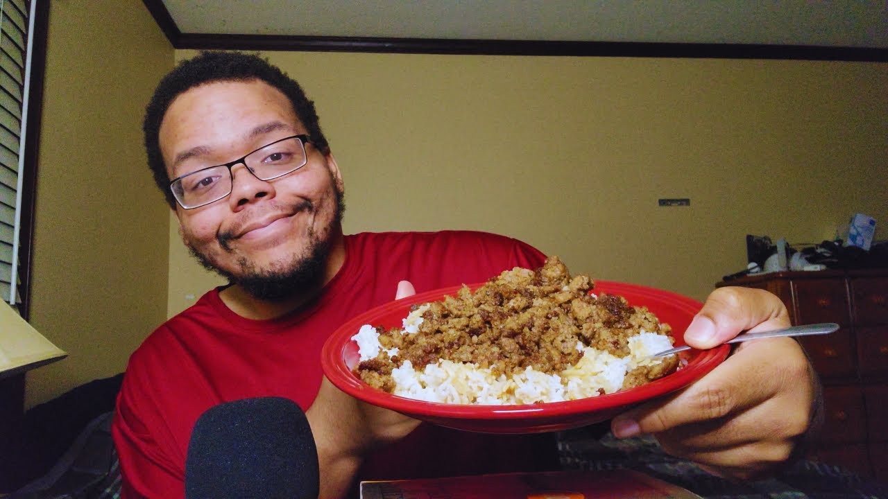 ASMR Spicy Sausage with Rice Mukbang | Whispered Ramble, Eating Sounds