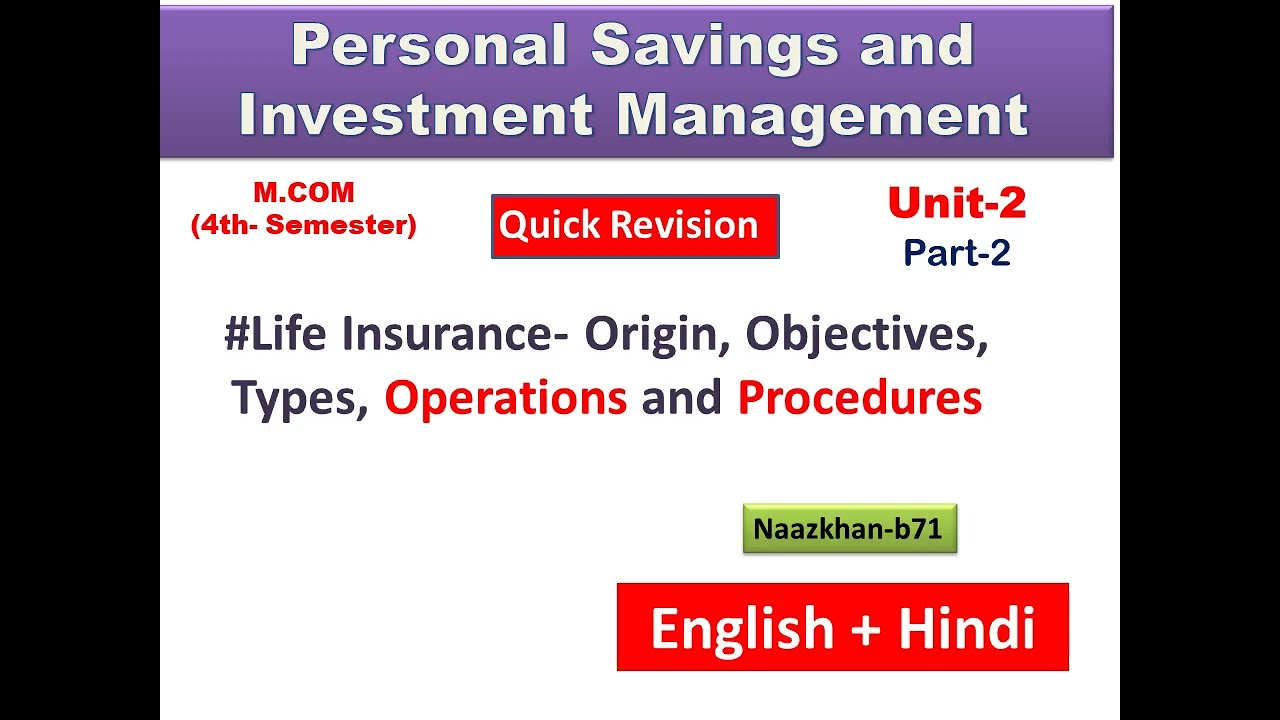 Personal Savings and Investment Management Unit- 2, Part- 2 #Quick revision @Naazkhan-b7l
