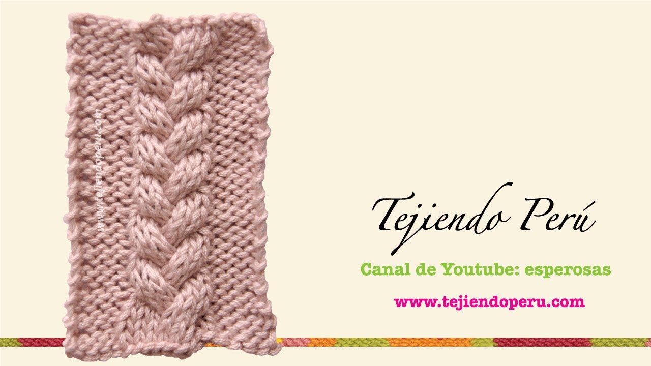 Dos agujas: trenza de 3 columnas