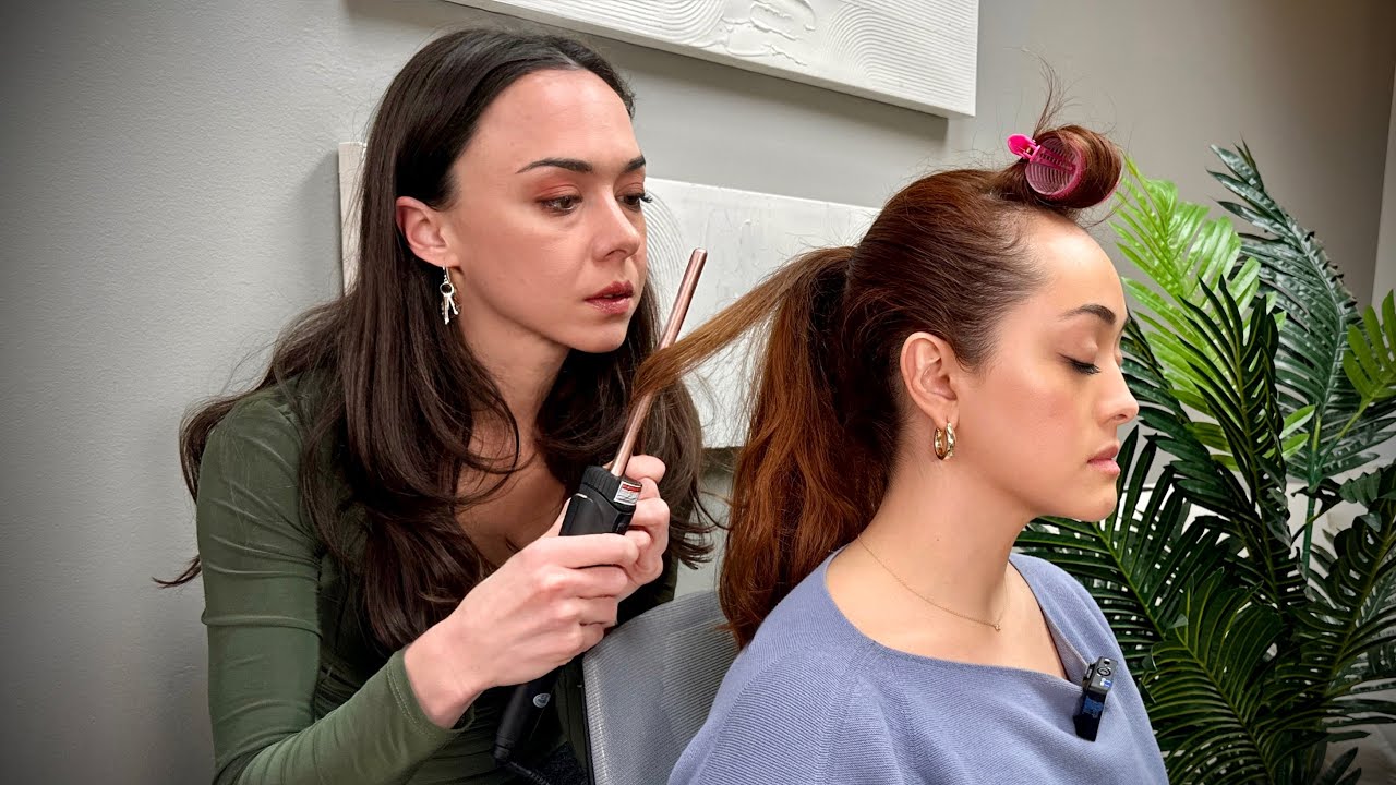 ASMR Perfectionist Hair Styling - Curly Ponytail - Relaxing Role Play | Fixing, Brushing @ivybasmr
