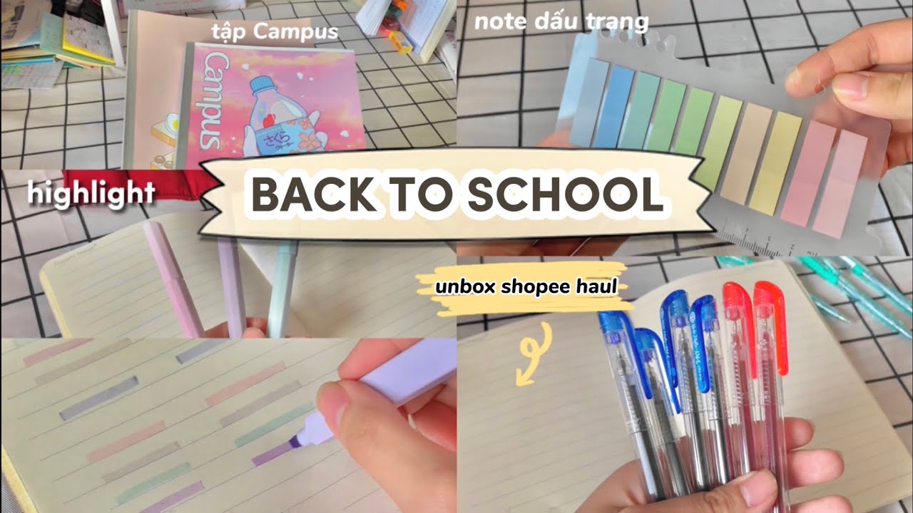 BACK TO SCHOOL 💕// shopee haul dụng cụ học tập, khóa học online, bao tập giá rẻ ... // Thien Ai