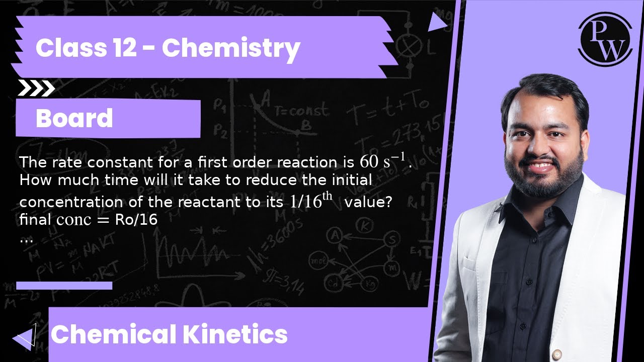 The rate constant for a first order reaction is 60  s^-1. How much time will it take to reduce th...