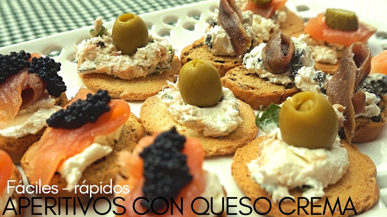 5 aperitivos con queso crema.  Canapés fáciles.