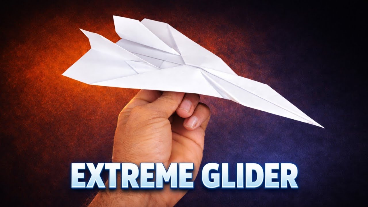 How to Make Extreme Glider Paper Plane – Long Distance Jet 😱✈️