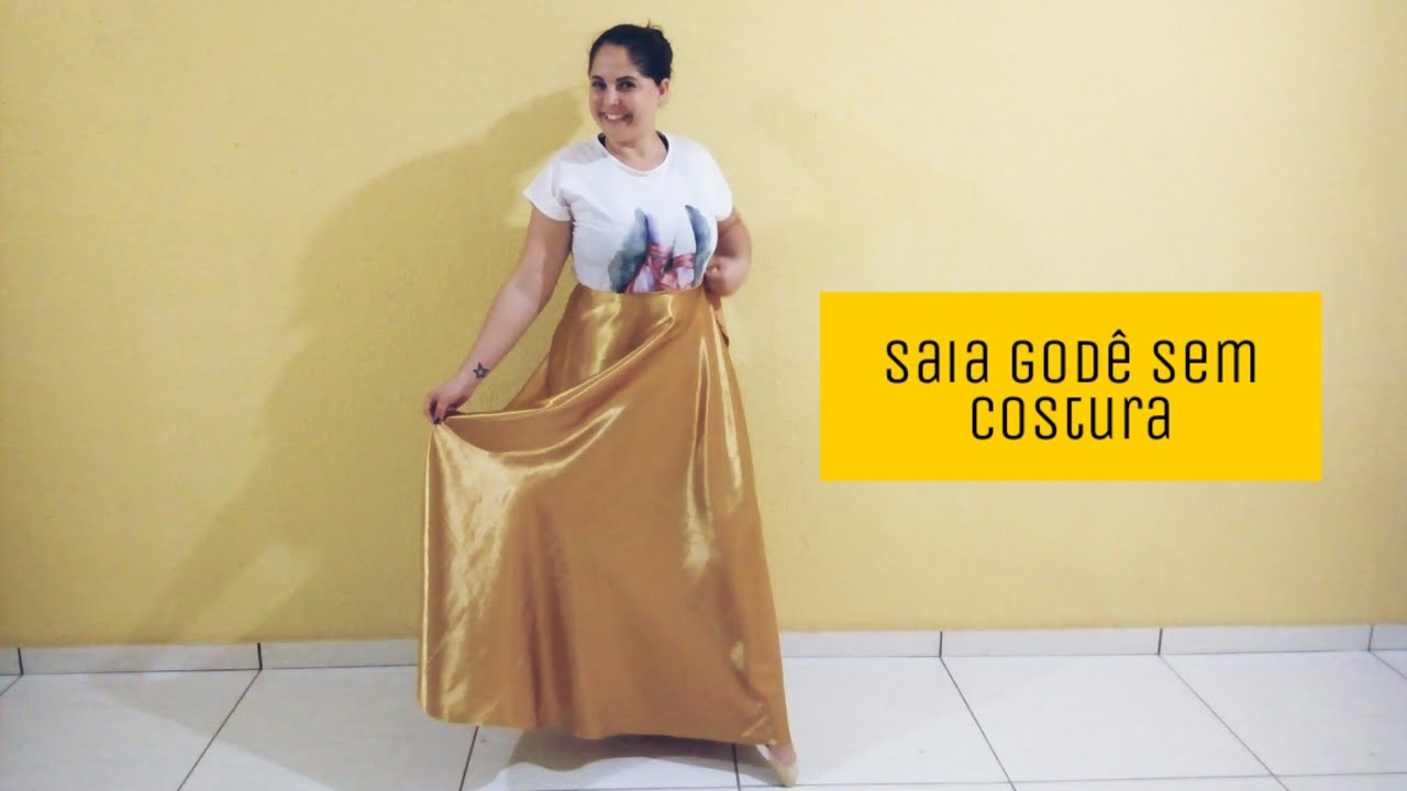 Saia longa em godê sem costura