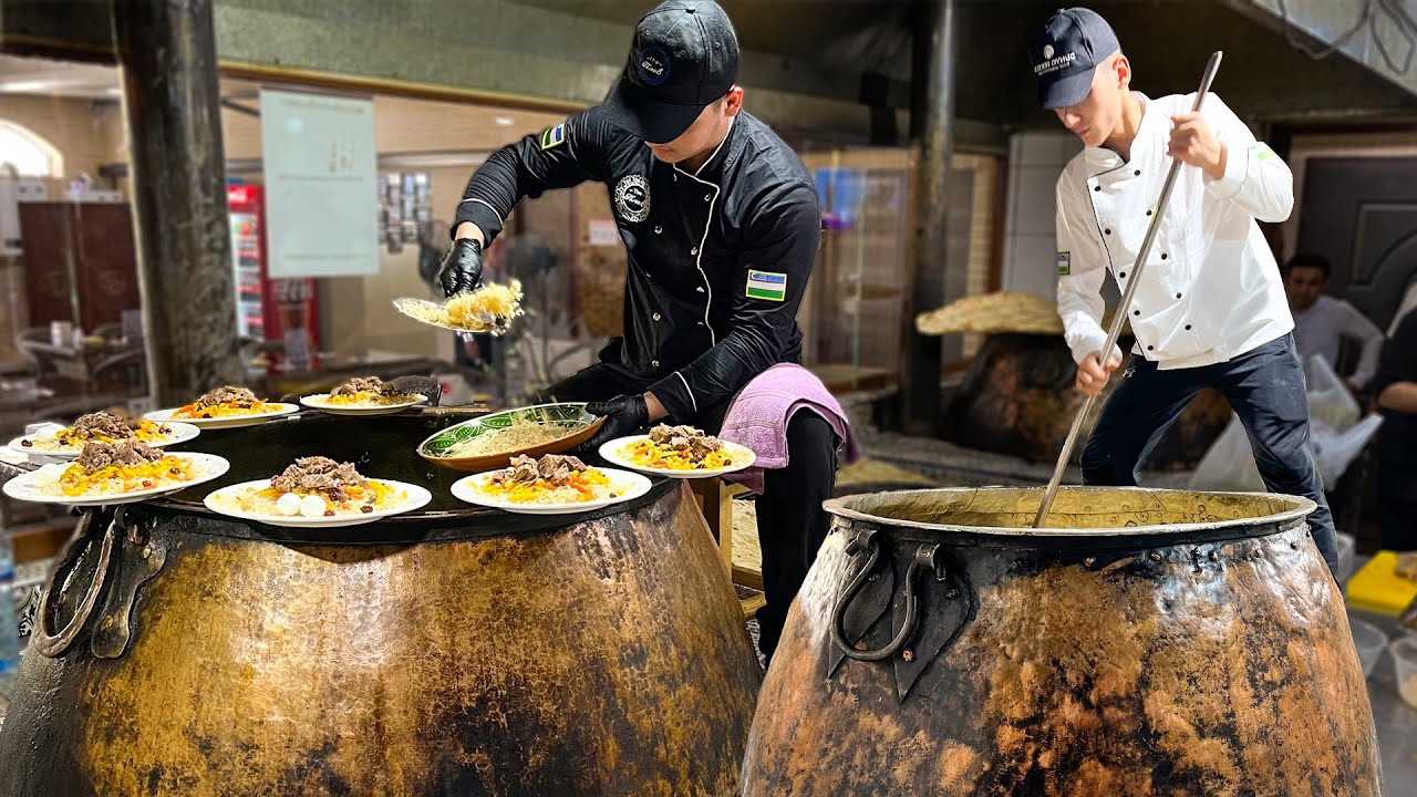 The most famous Bukhara Sophie pilaf in two large copper pots l For 1000 people