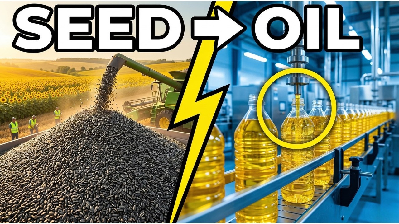 TitleInside a Sunflower Oil Refinery – From Seed Harvest to Pure Cooking Oil | Full Factory Process