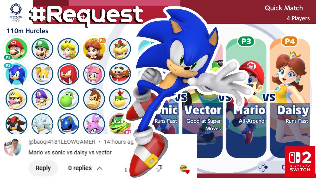 MARIO AND SONIC AT TOKYO 2020 | Gameplay (4 Players) | Sonic VS Vector VS Mario VS Daisy