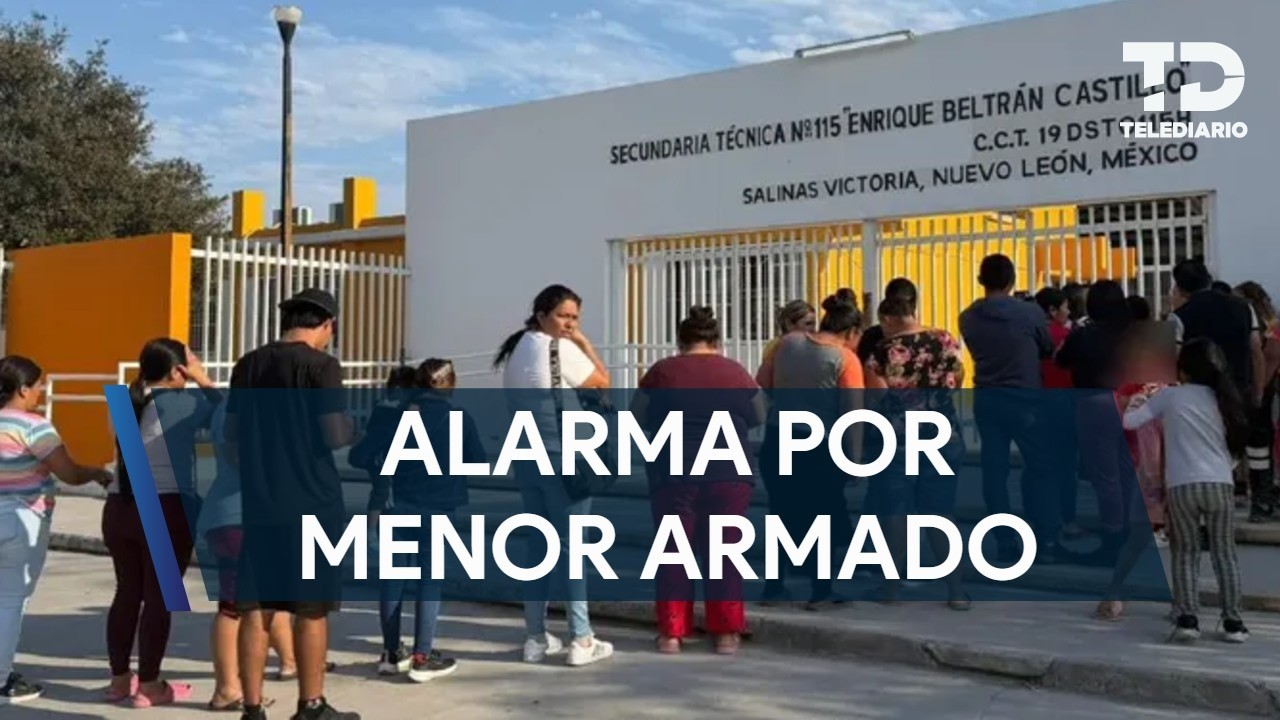 Menor ingresa con arma a secundaria y alarma a autoridades y padres de familia en Salinas Victoria