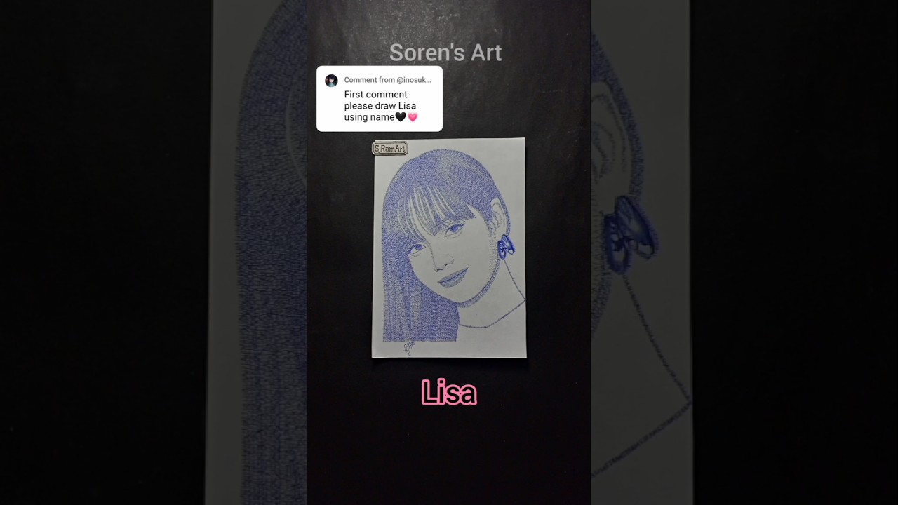 🖤💗 Lisa drawing with her name | Soren's Art #blackpink #lisa #kpop #drawing #sjram