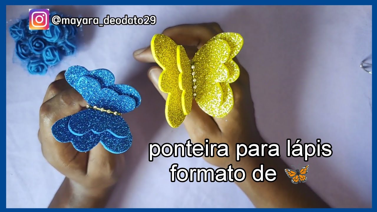 lembrancinha fácil de fazer pro dia das mães, aniversário etc.. ponteira de lápis 🦋 #eva
