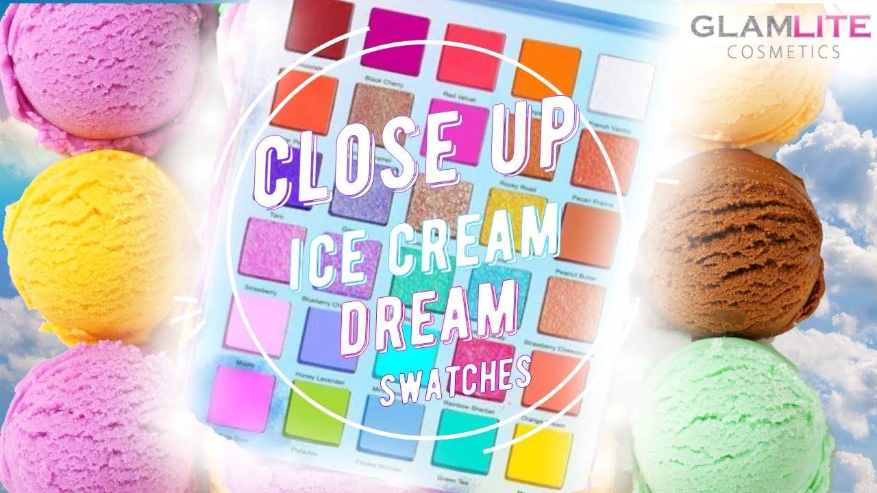 GLAMLITE ICE CREAM DREAM PALETTE CLOSE UP SWATCHES l NelleDoingThings!