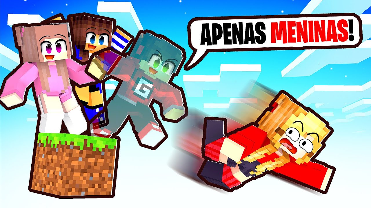 INVISIVEL em APENAS um BLOCO só de MENINAS no Minecraft