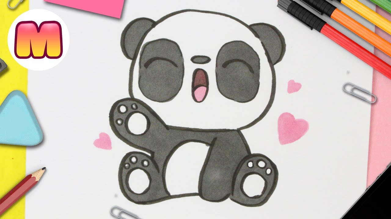 COMO DIBUJAR UN PANDA KAWAII PASO A PASO - Dibujos kawaii fáciles