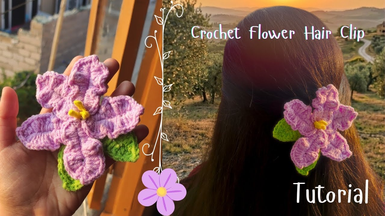 How to Crochet a Flower Hair Clip | Cute & Easy Crochet Tutorial