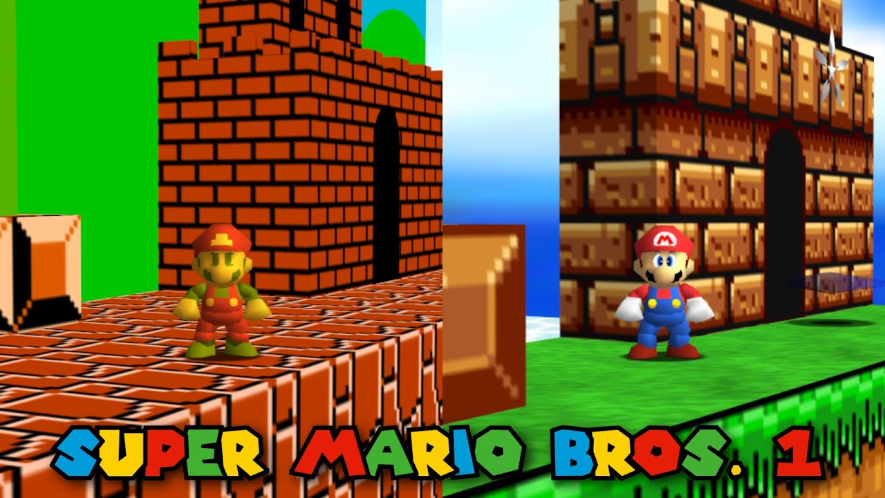 Super Mario Bros. 1-1 Remade in Super Mario 64 (SM64 CoopDX)