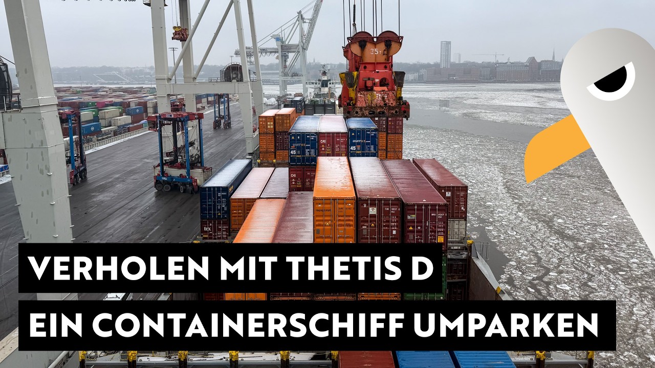 Hafenrundfahrt mit einem Containerschiff: Verholen von THETIS D 🔴 Live vom Schiff