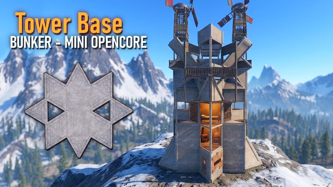Rust Tower Base Design (I Built the PERFECT Duo Bunkered Open Core Tower)