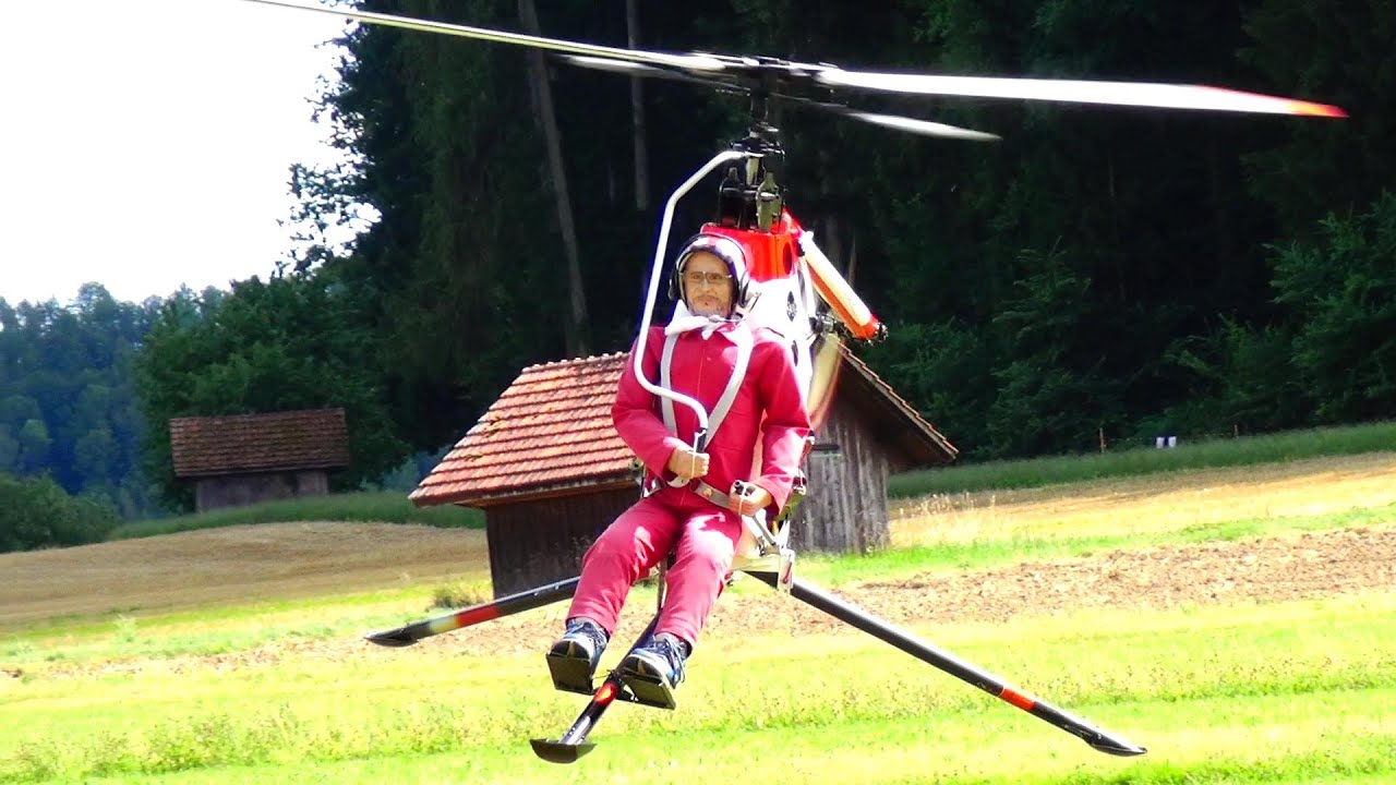 Unusual Device RC Helicopter Flying Motorcycle one Man XROE-1 Rotorcycle Scale Model collapsible