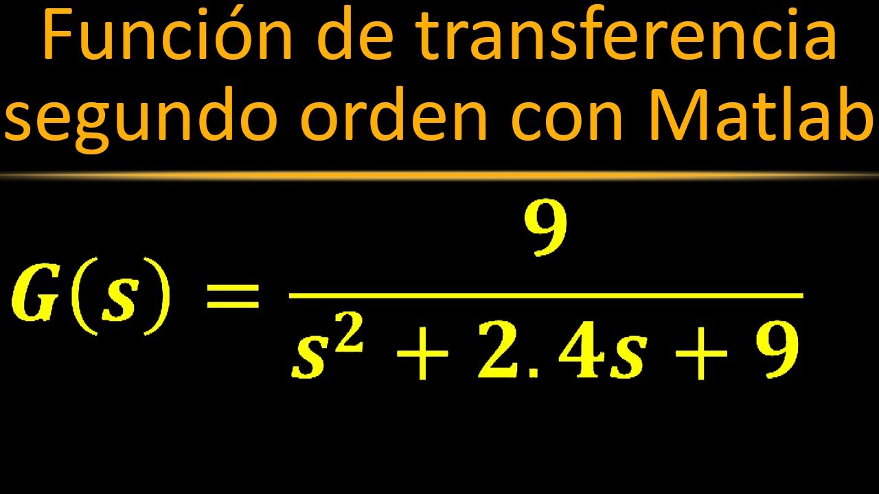 Función Transferencia Segundo Orden con Matlab | Ingeniería de Control Clásico