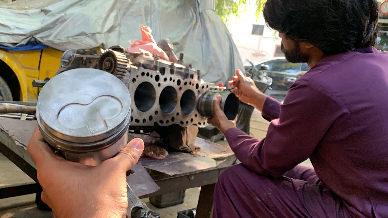 Part 3: Toyota 2L-T Engine OverHaul | Engine OverHal | En2L-T Turbo | Chaudhry Motors Workshop dunya