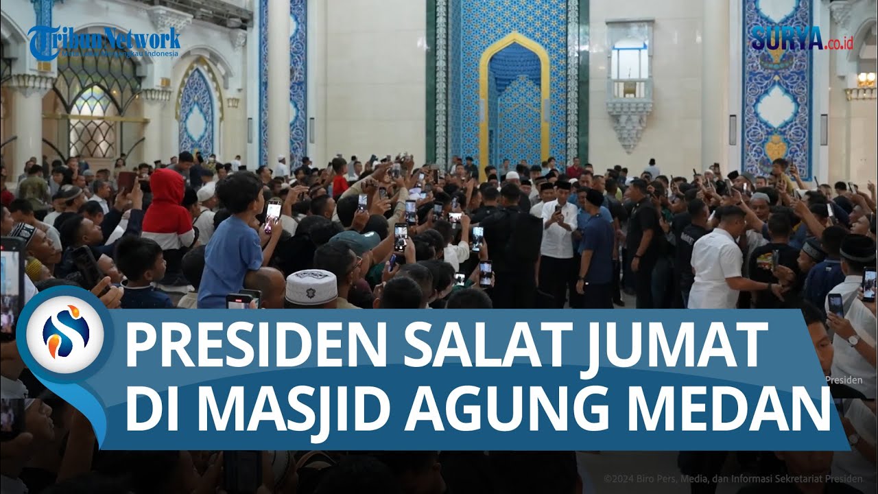 Presiden Jokowi Salat Jumat di Masjid Agung Medan
