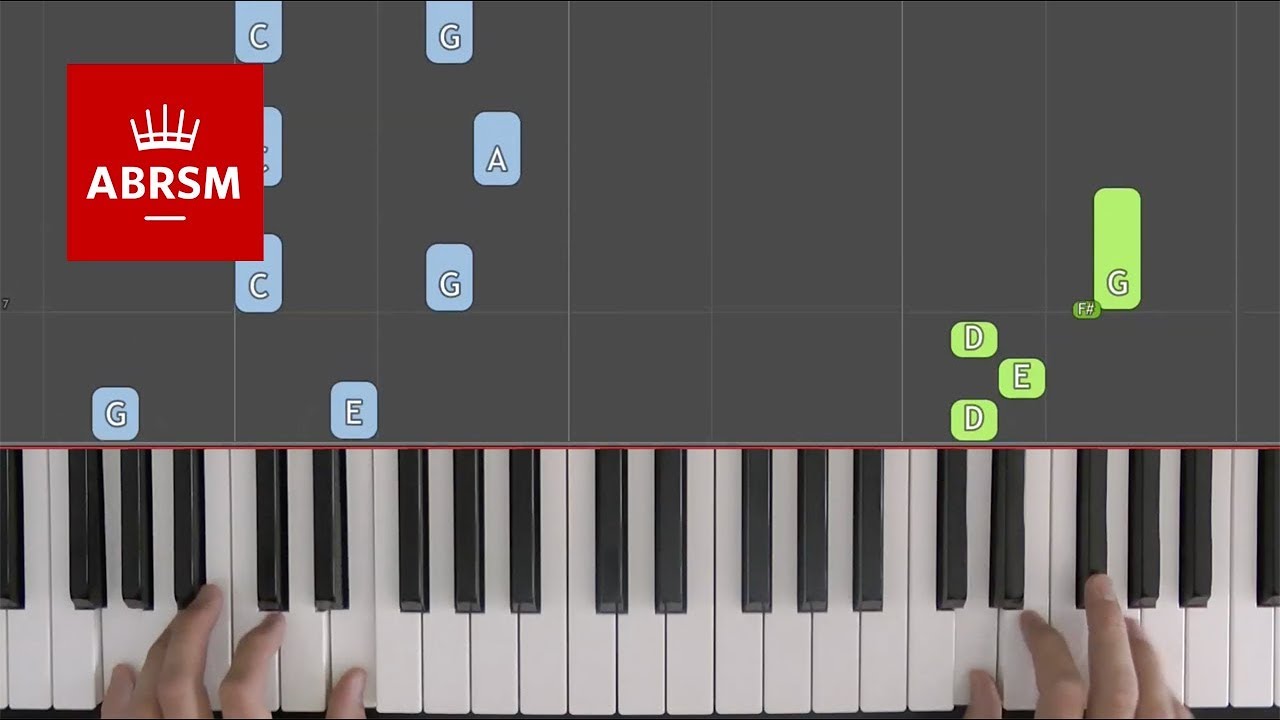 Dusty Blue / ABRSM Piano Grade 2 2019 & 2020, C:1 / Synthesia 'live keys' tutorial
