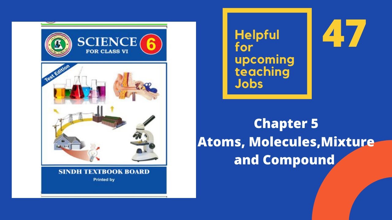 Chapter 5 Atoms, Molecules,Mixture and Compound class 6 science Sindh text book board jamshoro