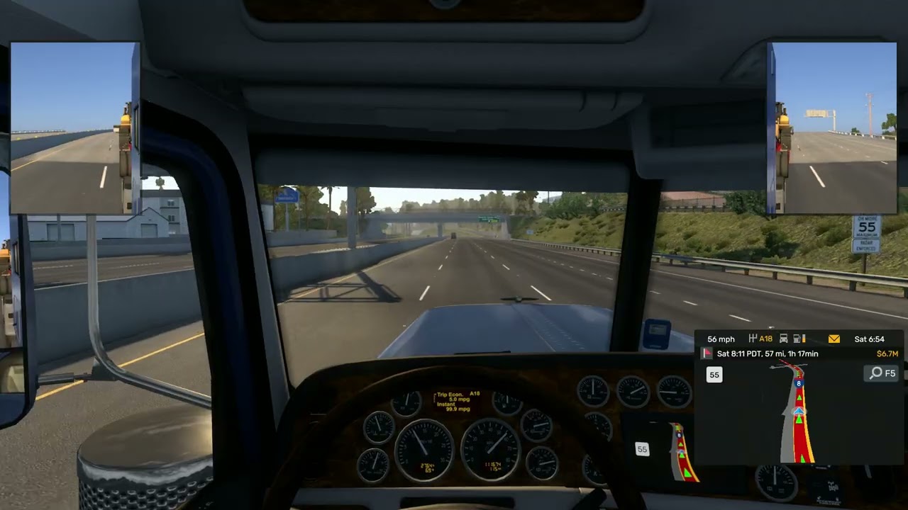 American Truck Simulator #27 Los Angeles-San Diego Heavy Bulldozer (No music, chill driving)