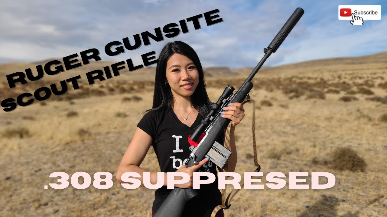 Винтовка Ruger Gunsite Scout .308WIN с глушителем